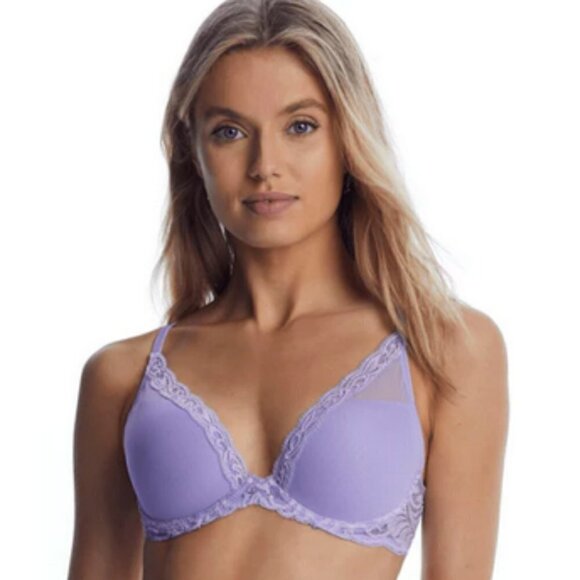 💕NATORI💕 Feathers Underwire Contour Bra ~ Violet Tulip 30D NWT